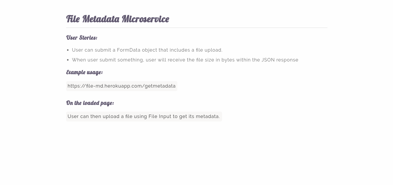 File Metadata Microservice