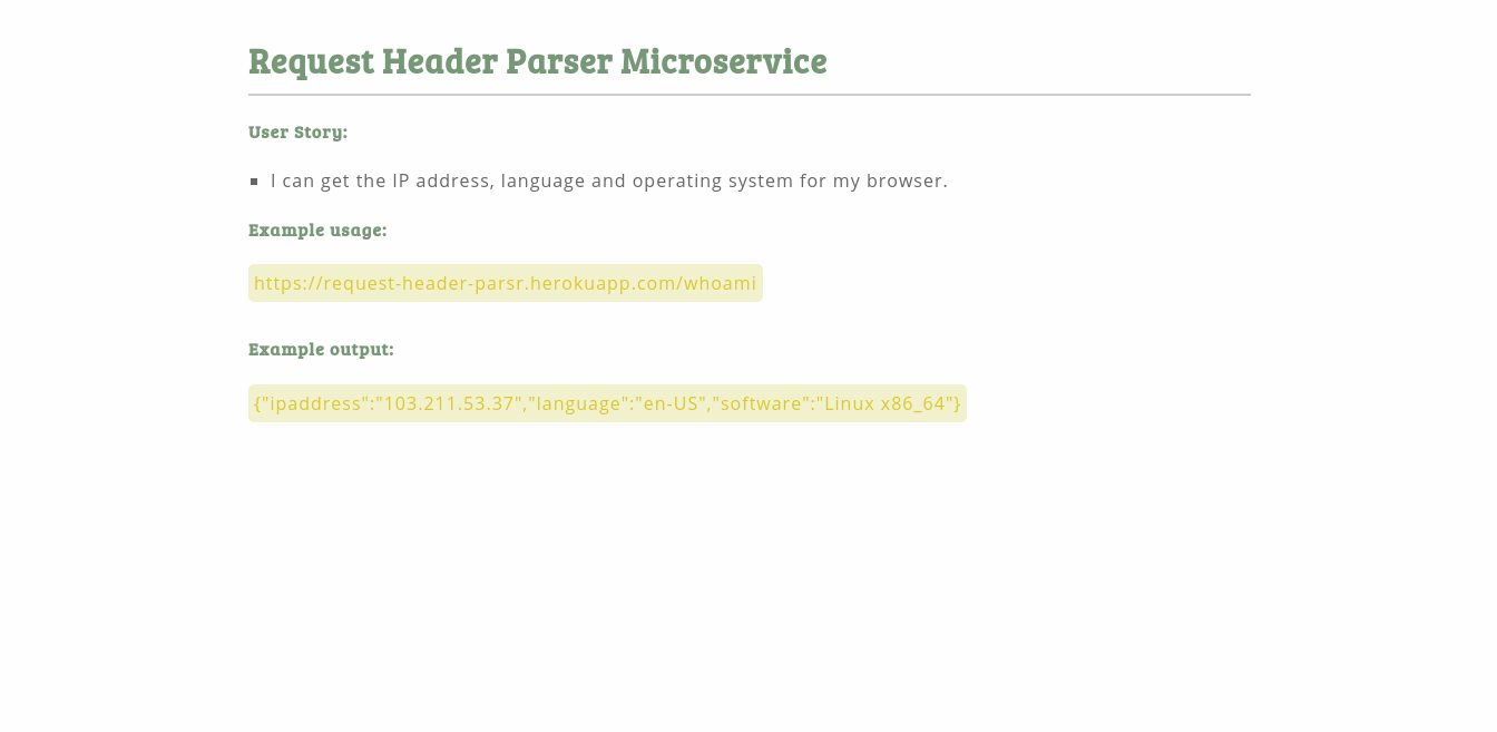 Request Header Parser Microservice